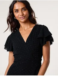Rhinestone Diamante Wrap Dress - 2