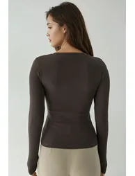 Ribbed Snap Button Knitted Top - 4