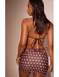Espresso Polka Dot Mini Beach Skirt - 2