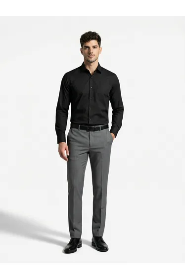 Cotton Black Long Sleeves Shirt