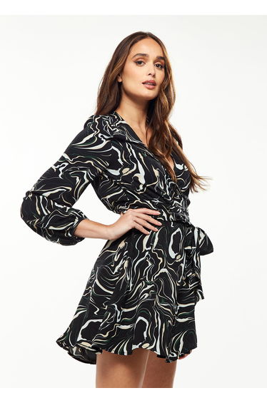Women's Mini Dress with Long Sleeves in Black product thumbnail 3
