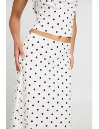 Polka Midaxi Skirt - white - 3