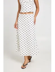 Polka Midaxi Skirt - white - 2