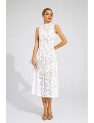 Tomlinson White Cut Out Sleeveless Dress - 4