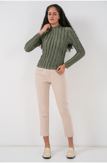 BDART Textured Slim Fit Half Turtleneck Blouse