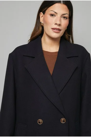 معطف واليس كحلي بطول الركبة