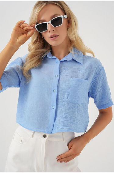 Women's Short Sleeve Crop Shirt