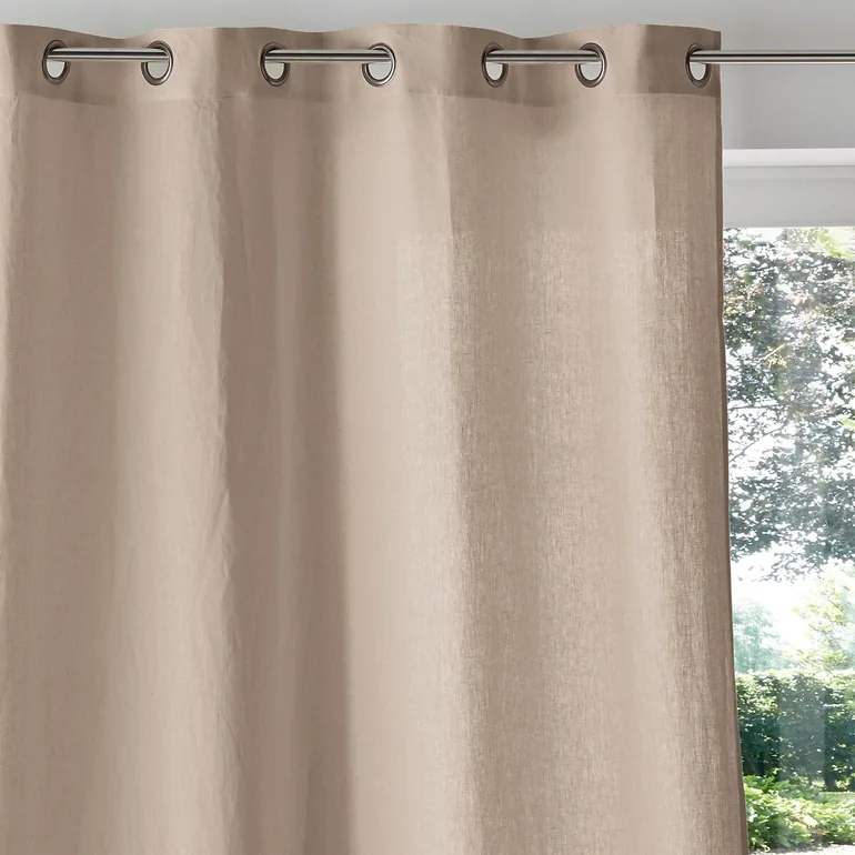 Onega Linen Single Curtain with Metal Eyelets - 2