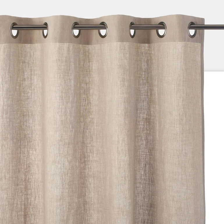 Onega Linen Single Curtain with Metal Eyelets - 1