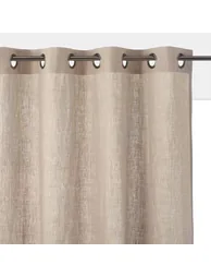 Onega Linen Single Curtain with Metal Eyelets - 1