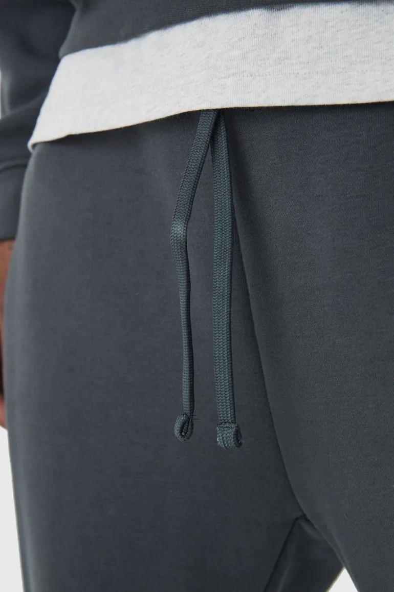 330GSM Regular Fit Split Hem Jogger - charcoal - 2