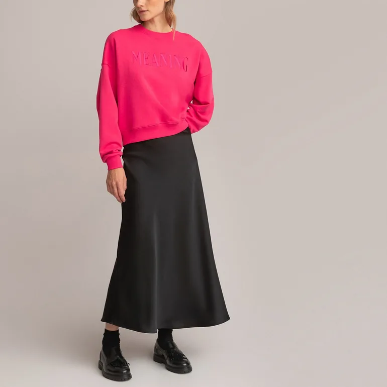Full Midaxi Skirt in Matte Satin - 2