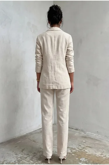 MY FASHION Buttoned Jacket Collar Two-Piece Set