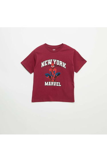 Spider-Man \'Marvel\' Short-Sleeved T-Shirt RED
