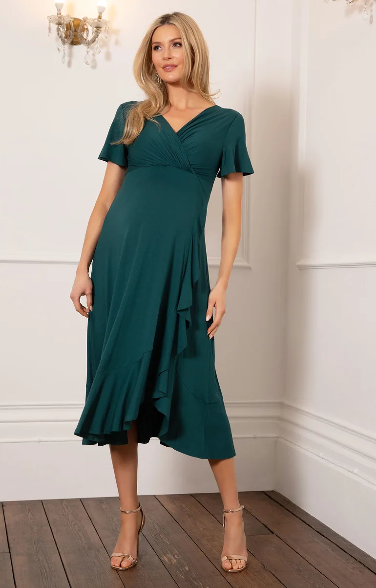 waterfall midi dress Women's Bardot Waterfall Crepe Midi Dress, Pink
