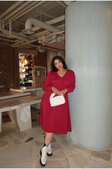 Burgundy Crepe dress