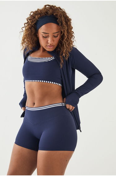 DSGN Studio Sculpt Stripe Mini Short - navy