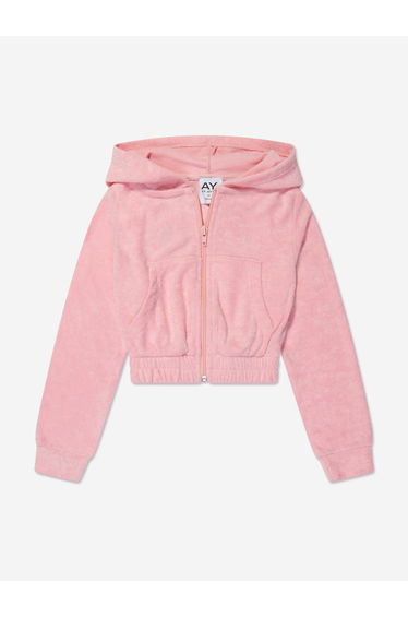 Girls Zip Up Hoodie in Pink