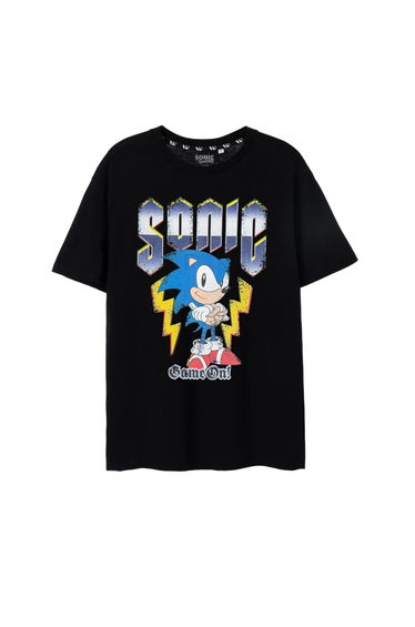 Sonic The Hedgehog Mens Game On! Short-Sleeved T-Shirt - Black