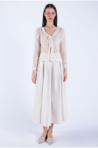 Vanilla Openwork Lacing Detailed Spanish Sleeve Knitwear Cardigan
