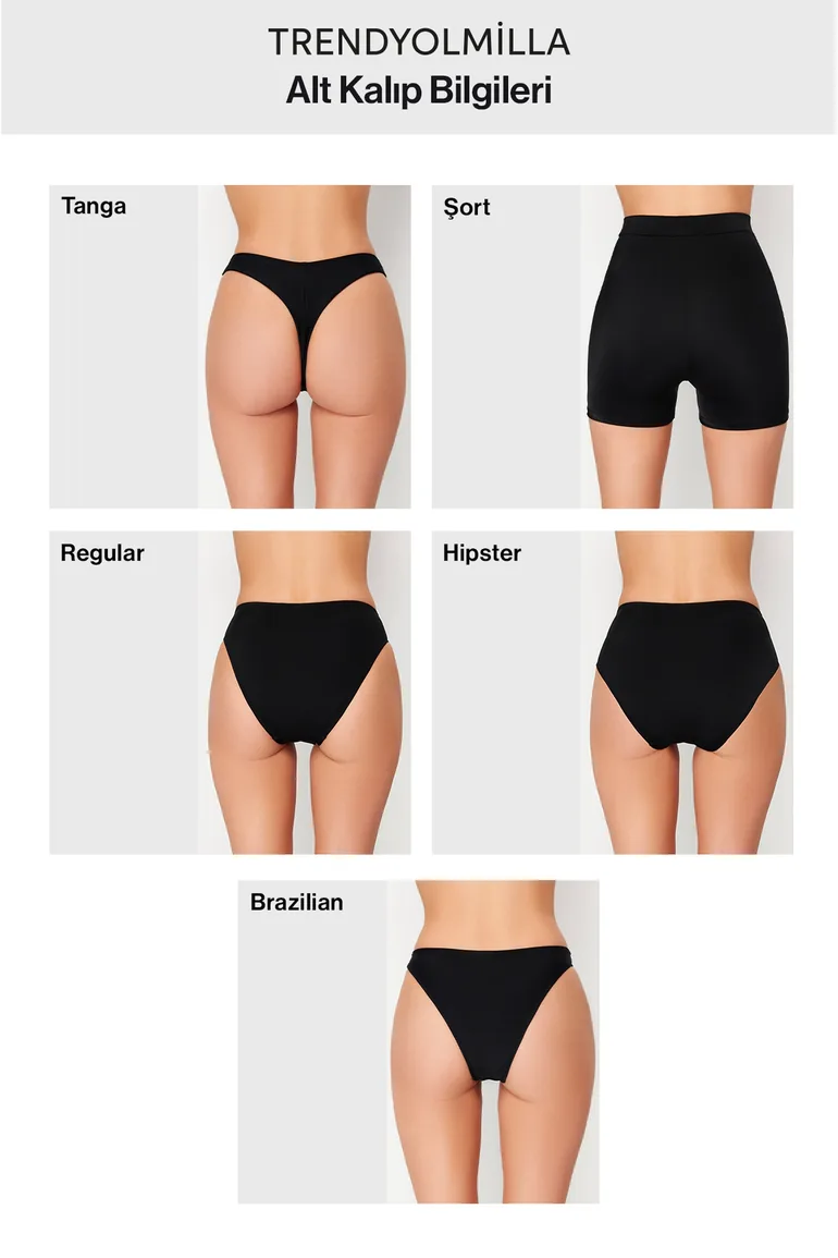Red Belt Accessory High Waist High Leg Bikini Bottom - 7