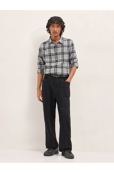 Men Slim Fit Checked Flannel Casual Shirt