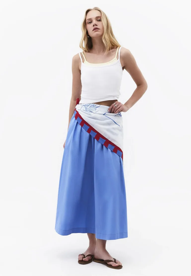 High Waisted Flared Long Skirt - PROVENCE