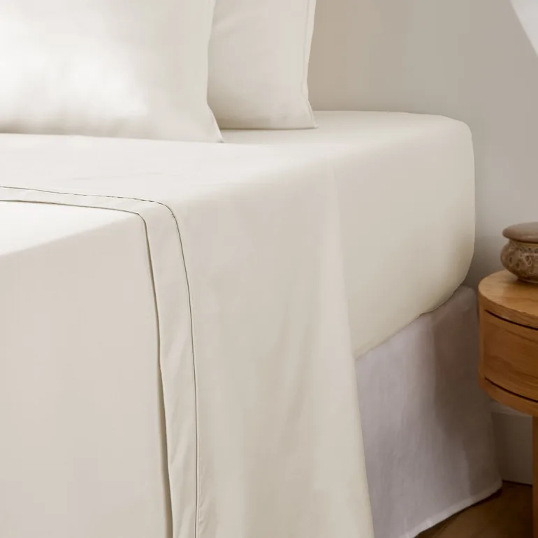 Opale Plain Cotton Sateen Flat Sheet