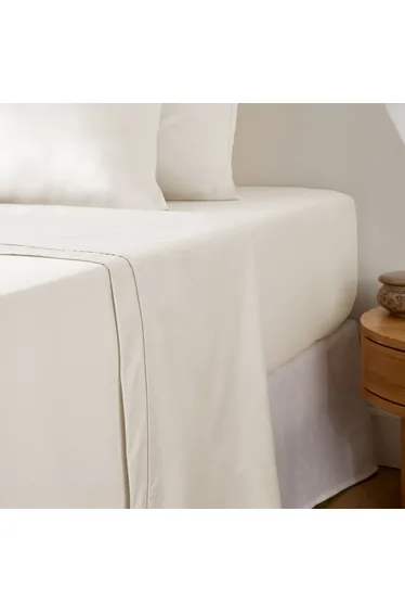 شرشف سرير قطن ساتين سادة