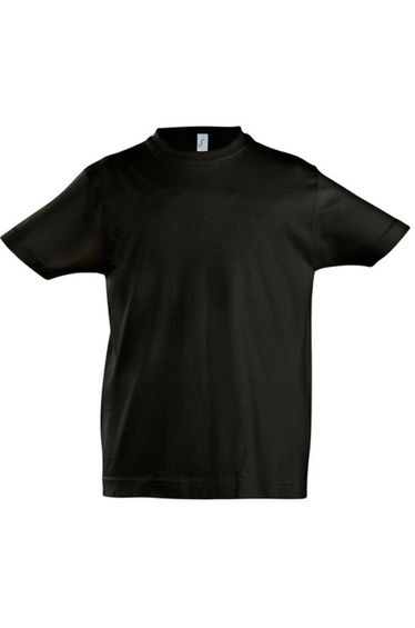 SOLS Kids Unisex Imperial Heavy Cotton Short Sleeve T-Shirt - Deep Black
