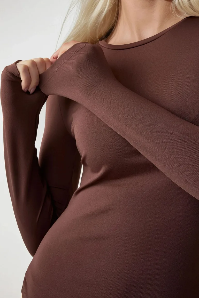 Long Sleeve Crew Neck Top - 3