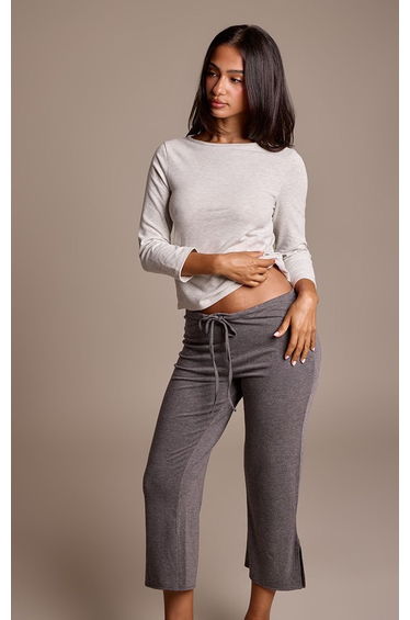 Petite Charcoal Soft Jersey Cropped Trouser product thumbnail 2