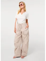 Pocket Detail Wide Leg Cargo Trousers