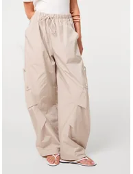 Pocket Detail Wide Leg Cargo Trousers - 1