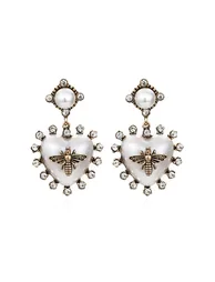Baroque Heart and Bee Pearl Earrings