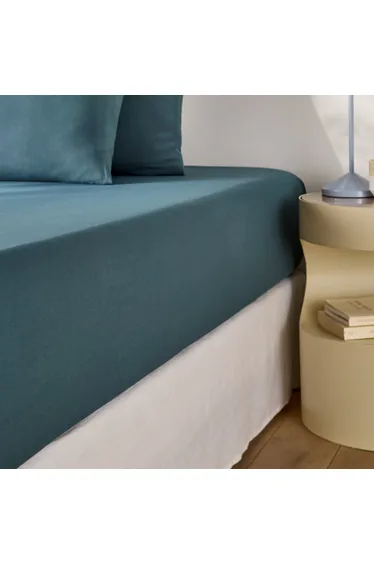 Washed Recycled Polyester Microfibre Fitted Sheet with 30cm Flap