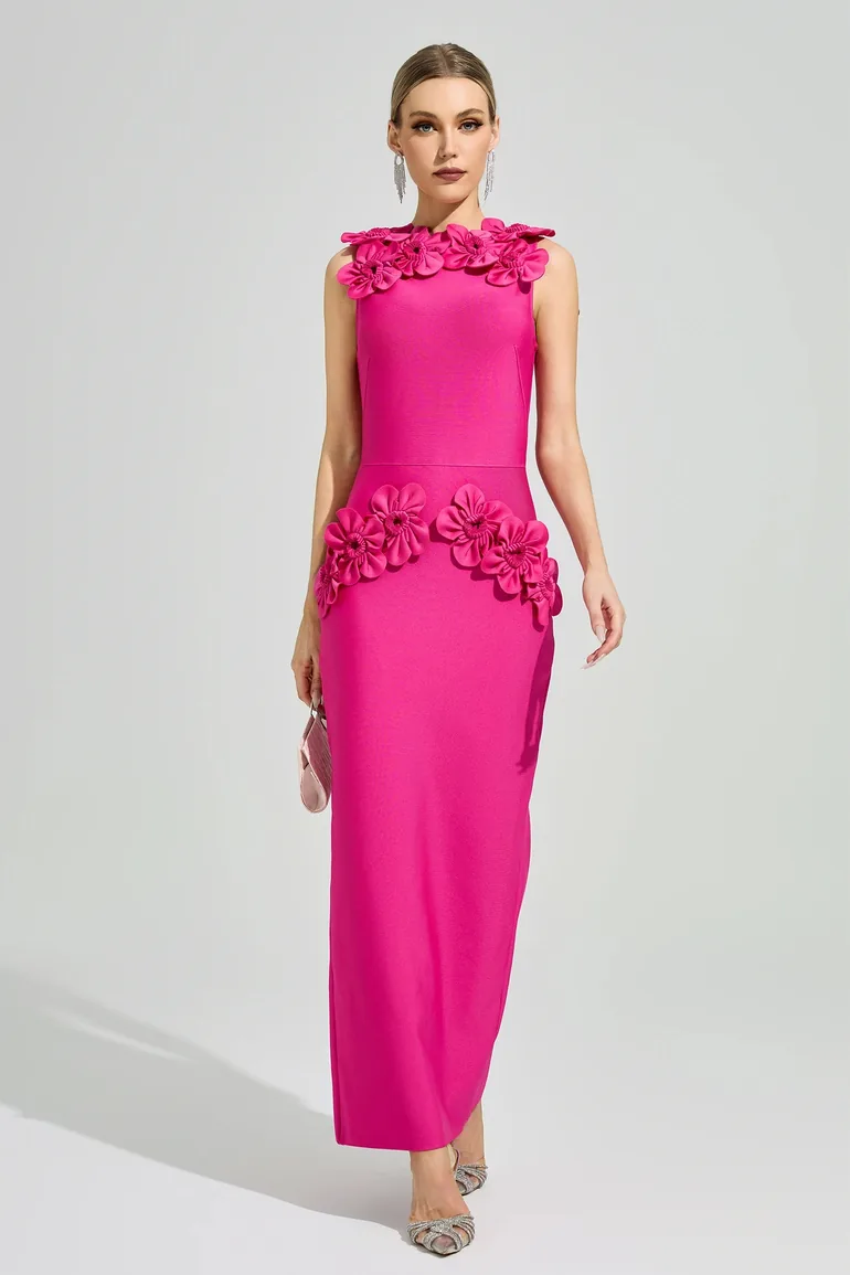 Rothko Pink Floral Formal Dress - 2