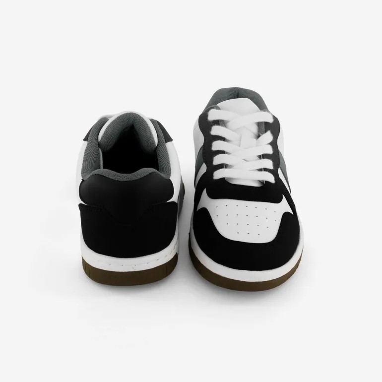 Lace-Up Low-Top Sneakers WHITE - 3