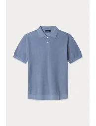 Knit Stitch Ss Polo Sky Blue - 1