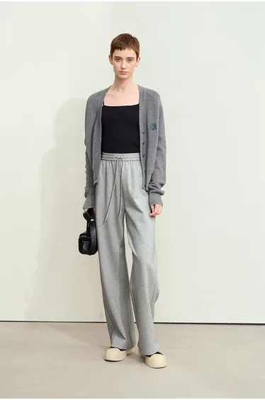 Belted Straight Leg Casual Long Pants