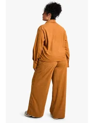Plus Elasticated Back Cord Wide Leg Trouser - 1