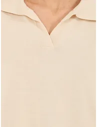 Solid Polo Neck Knit Regular Fit Top - 2