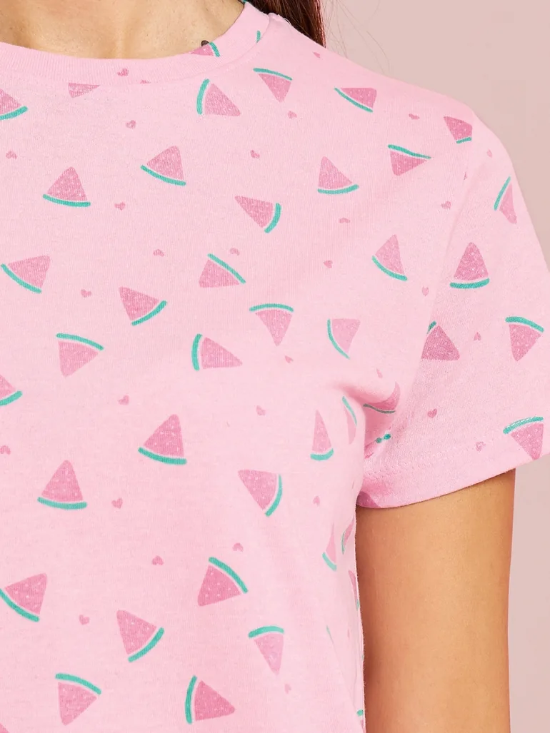 AOP TEE & CAPRI SET - 2