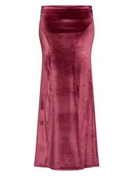 Plum Velvet Seam Detail Maxi Skirt - 4