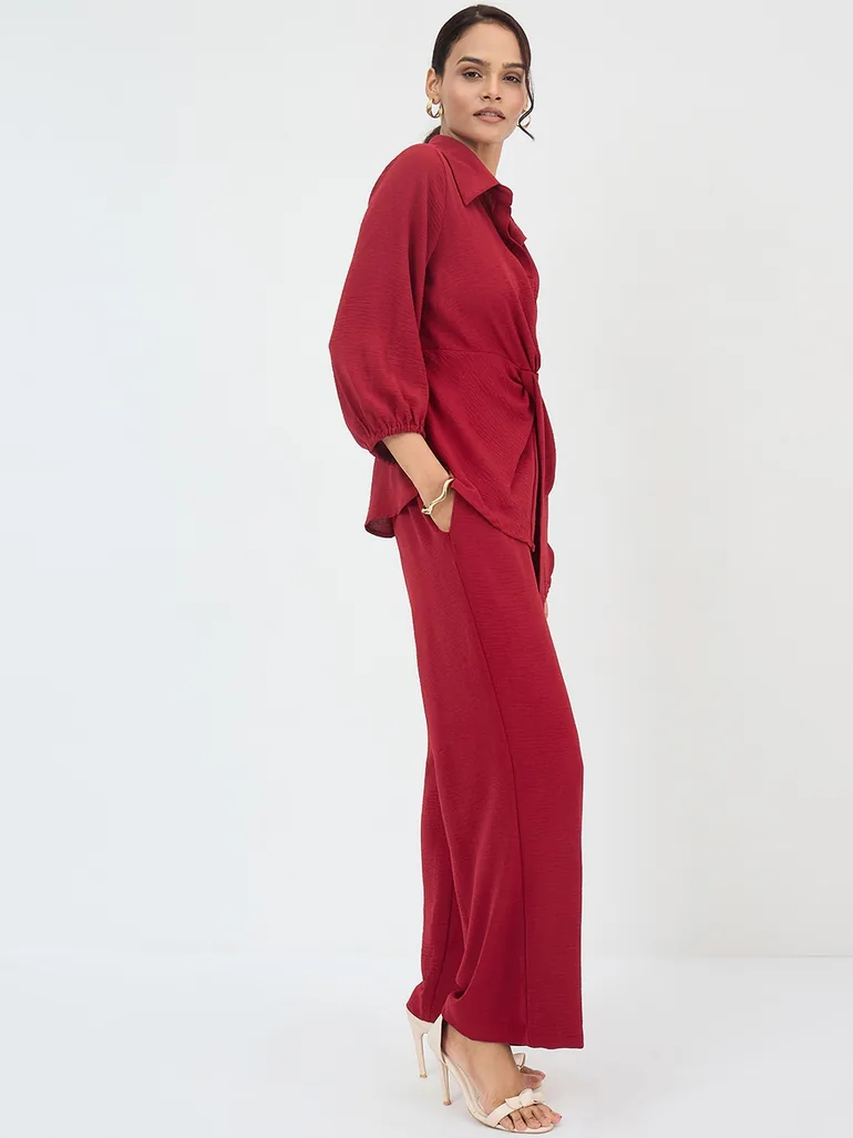 Women Front Twist Top and Trousers Co-Ords - 2