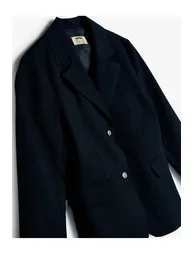 Blazer School Jacket Classic Collar Pocket Detail Long Sleeve Buttoned - 4