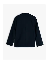 Blazer School Jacket Classic Collar Pocket Detail Long Sleeve Buttoned - 3