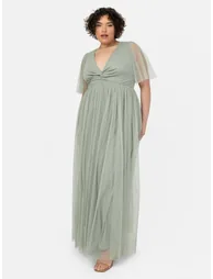 Anaya With Love Recycled Frosty Green Twist Detail Floor Length Dress - 4