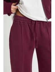 Zip Through Bomber Straight Leg Tracksuit - burgundy - 3