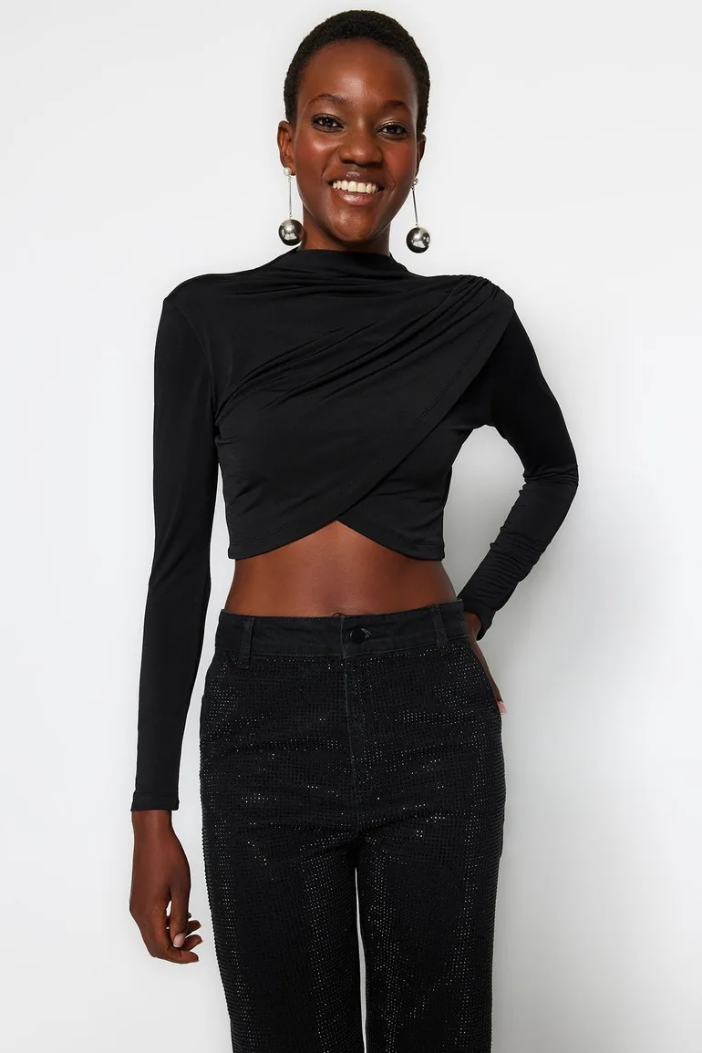 Blouse - Black - Slim fit - 1